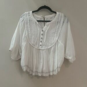 We The Free White Peasant Blouse